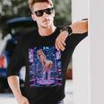 セクシーガールグラフィックtシャツ サイバーパンク ピンナップガールダンサー 長袖Tシャツ 彼への贈り物