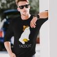 タコキャット-楽しい猫の回文 長袖Tシャツ 彼への贈り物