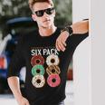 チェックアウトおれのシックスパックおもしろドーナツ 長袖Tシャツ 彼への贈り物