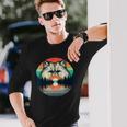 チンチラ ペルシャ猫 夕日 レトロスタイル ヴィンテージ 80年代 70年代 長袖Tシャツ 彼への贈り物