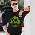 ツリー世界地図自然愛好家アーボリスト庭師 長袖Tシャツ 彼への贈り物