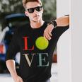 テニス Love バスケ 面白tシャツ おもしろ 服 オリジナル テニス部 おもしろグッズ ネタ メンズ 長袖Tシャツ 彼への贈り物