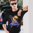 デコピン1歳おめでとう 長袖Tシャツ 彼への贈り物