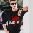 デトロイト ダウンタウン モーターシティ タコ クラーケン お土産 ホッケー 長袖Tシャツ 彼への贈り物