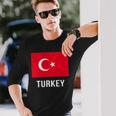 トルコの国旗 長袖Tシャツ 彼への贈り物