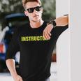 トレーニング・イベント・安全のためのイエローインストラクター 長袖Tシャツ 彼への贈り物