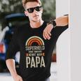 ドイツ語でケープなしのお父さんスーパーヒーロー、父の日 長袖Tシャツ 彼への贈り物