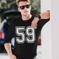 ナンバー59 59歳の誕生日ギフト選手チーム番号入りジャージ 長袖Tシャツ 彼への贈り物