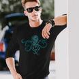 ハワイ トライバル オクトパス トカゲ ハワイアン タコ好き 長袖Tシャツ 彼への贈り物