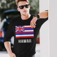 ハワイハワイの旗 長袖Tシャツ 彼への贈り物