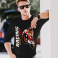 バイクレース Motorcycle Racing 長袖Tシャツ 彼への贈り物