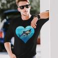 バラクーダ レトロ ハート バラクーダ 釣り 海水魚好き 長袖Tシャツ 彼への贈り物