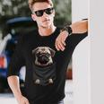 パグ 面白いtシャツ イヌ ポケット わんこ メンズ 犬好き グッズ かわいい おもしろ 面白い 服 ネタ 長袖tシャツ 長袖Tシャツ 彼への贈り物
