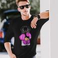 パグ犬ボクシング面白いフィットネスジムワークアウト 長袖Tシャツ 彼への贈り物