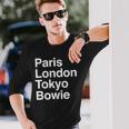 パリ東京ロンドンボウイ ギフトデザイン Bowieouvenir 長袖Tシャツ 彼への贈り物
