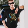 ヒョウ音楽 – 動物愛好家アートヘッドフォン アニマルレオパード 長袖Tシャツ 彼への贈り物