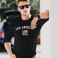 ビンテージ ロサンゼルス アメリカ アメリカ 国旗 La クール お土産 レトロ 長袖tシャツ 長袖Tシャツ 彼への贈り物