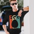 ビンテージ・スタイル 卵 長袖Tシャツ 彼への贈り物
