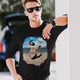 ビーチバレーボールをするシャム猫 長袖Tシャツ 彼への贈り物
