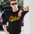 ピッツバーグ バーシティ スクリプト レトロ ヴィンテージ スポーツスタイル 長袖Tシャツ 彼への贈り物
