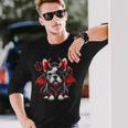フレンチブルドッグ 悪魔 ハロウィン 鬼 コスチューム 地獄 サタン 長袖Tシャツ 彼への贈り物