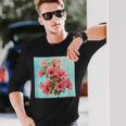 ブーゲンビリア ブーケ フローラル パステルカラー グラフィック 長袖Tシャツ 彼への贈り物