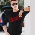 プエルトリコ国旗 野球 スポーツ レトロ スクリプト ジャージー スウッド 長袖Tシャツ 彼への贈り物
