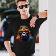 ヘッドフォンとサングラスをかけたdjモンキー音楽パーティーモンキー 長袖Tシャツ 彼への贈り物
