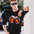 ベトナム国旗ビールジョッキ クールなベトナムビール 長袖Tシャツ 彼への贈り物