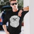 ペキニーズドッググラフィックペットアートペキニーズ。 長袖Tシャツ 彼への贈り物