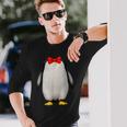 ペンギン コスチューム かわいい 蝶ネクタイ おもしろい 動物 ハロウィン 男性 子供 長袖Tシャツ 彼への贈り物