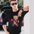 ボクサー 熊 ボクシング グローブ キックボクシング 面白い ボクシング 長袖Tシャツ 彼への贈り物