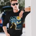 ポメラニアン 犬 イヌアート ゴッホ 星月夜 ポメラニアン 長袖tシャツ 長袖Tシャツ 彼への贈り物