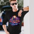 マイアミ シティ メンズ フロリダ 鮮やかな カラフル お土産 マイアミ 長袖Tシャツ 彼への贈り物