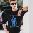 マイルス・デイビスの青い色相の写真 長袖Tシャツ 彼への贈り物