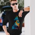 マンチェスター テリア犬のレトロなデザイン 長袖Tシャツ 彼への贈り物