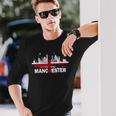マンチェスターシティフラッグ ダウンタウン マンチェスタースカイライン 長袖Tシャツ 彼への贈り物