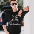ミニマリスト チンチラ ラインアート シンプル ペット デッサン 長袖Tシャツ 彼への贈り物