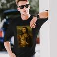 モナ・リサ・コーギー ロイヤル ペット ポートレート 傑作 長袖Tシャツ 彼への贈り物