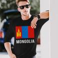モンゴル モンゴル国旗 長袖Tシャツ 彼への贈り物