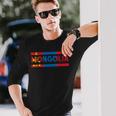 モンゴルのルーツ モンゴル国旗 モンゴルの誇り モンゴル 長袖Tシャツ 彼への贈り物