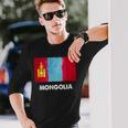 モンゴル国旗tシャツ 長袖Tシャツ 彼への贈り物