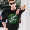 モンステラノード植物愛好家アルボ植物感謝の日を送る 長袖Tシャツ 彼への贈り物