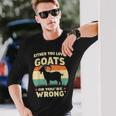 ヤギ愛好家 農家 ヤギの所有者 面白いヤギ 長袖Tシャツ 彼への贈り物