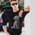 ラブラドゥードル モチーフ ペット イラスト 犬 ラブラドゥードル 長袖Tシャツ 彼への贈り物