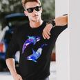 ラブリーなシャチのカップル陰陽スイムアートデザイン 長袖Tシャツ 彼への贈り物
