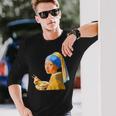 ラーメン 面白いtシャツ おもしろ ネタ フェルメール メンズ 面白い 服 おもしろグッズ グルメ 食べ物 長袖Tシャツ 彼への贈り物