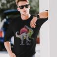 リアルなスピノサウルス 恐竜 先史時代の野生動物 長袖tシャツ 長袖Tシャツ 彼への贈り物