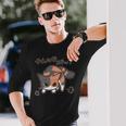 リニューアル やんのかステップねこ 三毛猫ver おもしろ ゆるかわ かわいい ギフト 猫好き 長袖Tシャツ 彼への贈り物