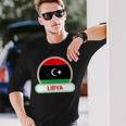 リビア国バッジ リビア国旗 長袖Tシャツ 彼への贈り物